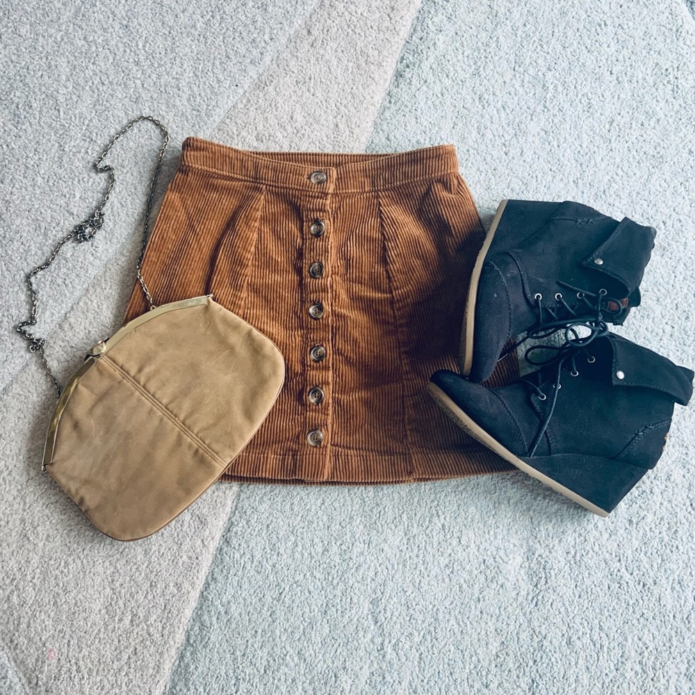 Forever 21 Brown Corduroy Mini Skirt
